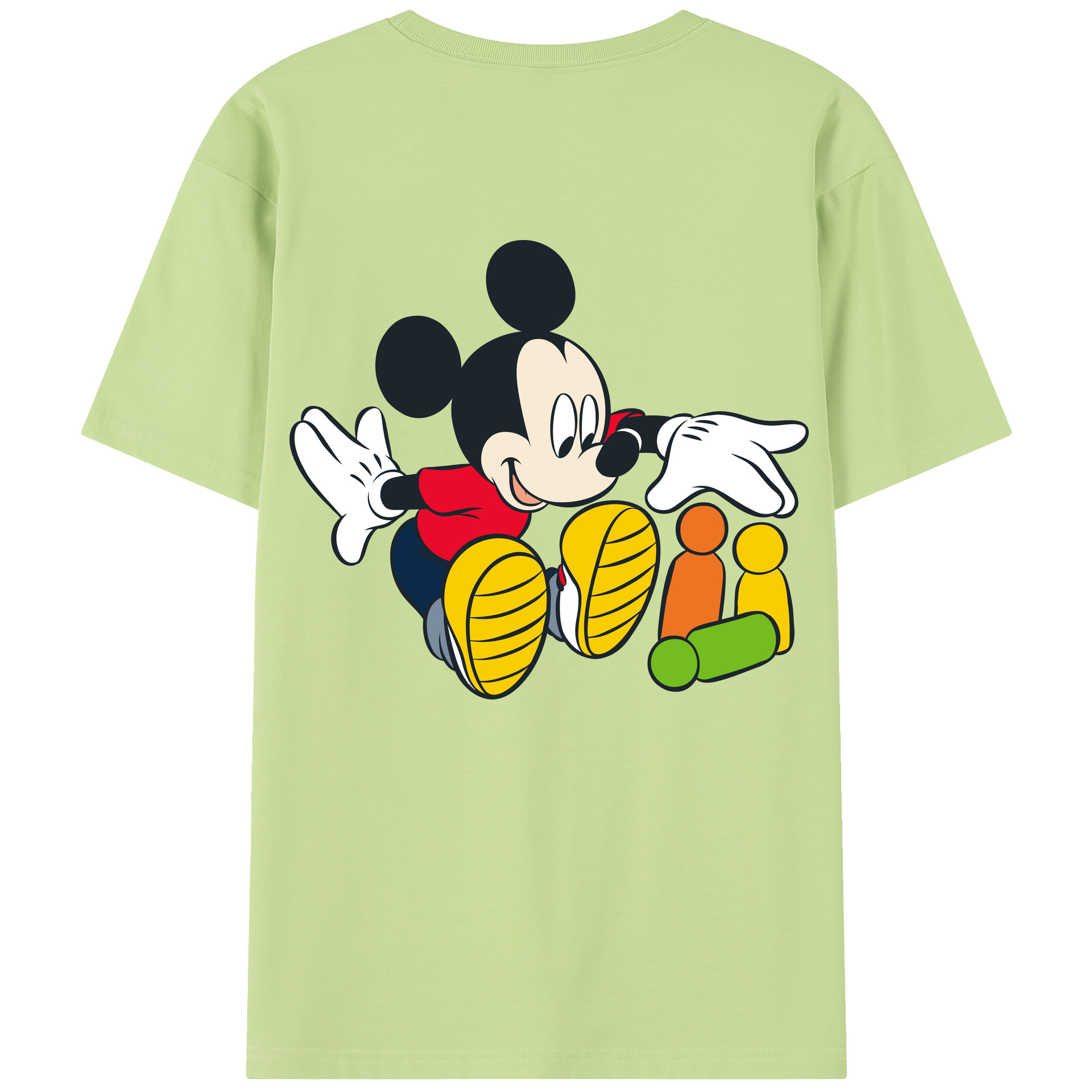 （画像用） ミッキーマウス Mickey Mouse 綿100％半袖Tシャツ（背面プリント）